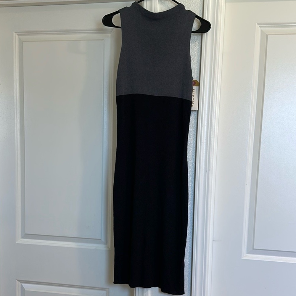Merona Gray & Black Sheath Midi Dress‎